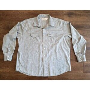 Vintage Longhorn by Niver Western Shirt Mens 3XL 19 x 37 LS Gray Cowboy Yoke USA